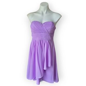 Ever Pretty Size 8 Lilac Short Strapless Bridesmaid Cocktail Dress